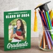 Green Graduate Foto Moderner Bogen geklappter Absc Ankündigung