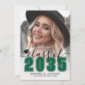 Green Graduate Photo Graduation Ankündigung (Vorderseite)