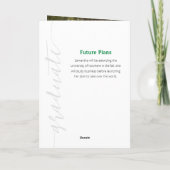 Green Graduate Script Modernes Foto Einladung (Rückseite)
