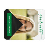 Green Graduate Script Modernes Foto Magnet (Horizontal)