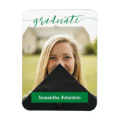 Green Graduate Script Modernes Foto Magnet (Vertikal)