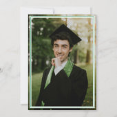 Green Graduation Cap Cowboy Boot Arrangement Einladung (Rückseite)