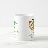 Green Graduation Cap Football Personalisiert Kaffeetasse (Mittel)