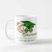 Green Graduation Cap Football Personalisiert Kaffeetasse (Links)