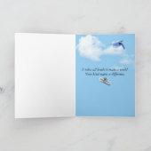 Green Graduation Cap on Planet Earth Karte (Innenseite)