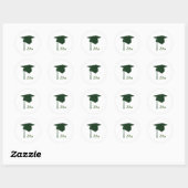 Green Graduation Cap Stickers, Class of Runder Aufkleber (Blatt)