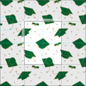 Green Graduation Cap Toss Stoff (Kachel)