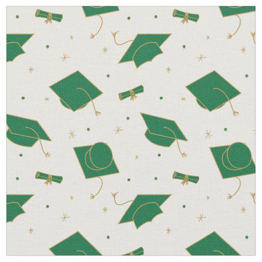 Green Graduation Cap Toss Stoff (Nahaufnahme)