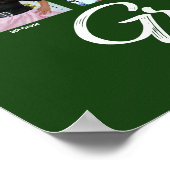 Green Graduation K–12 Photo Collage Script Modern Poster (Ecke)