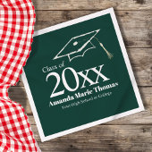 Green Graduation Script Name Class Year Design Serviette