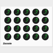 Green Graffiti Ribbon Runder Aufkleber (Blatt)
