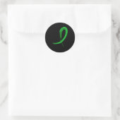 Green Graffiti Ribbon Runder Aufkleber (Tasche)
