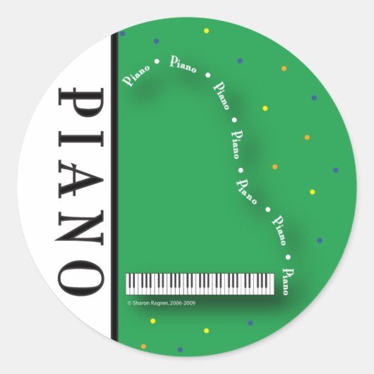 Green Grand Piano Stickers (Vorderseite)