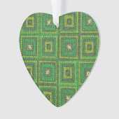 Green Granny Square Muster Ornament (Vorderseite)