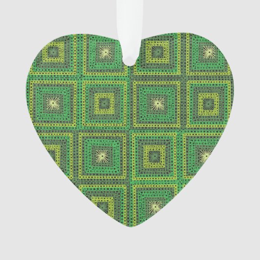 Green Granny Square Muster Ornament (Vorderseite)