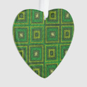 Green Granny Square Muster Ornament (Vorderseite)