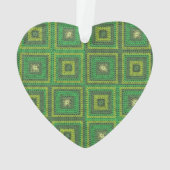 Green Granny Square Muster Ornament (Rückseite)