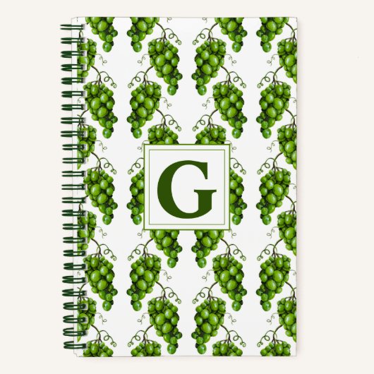 Green Grapes-Notebook Notizblock (Vorderseite)