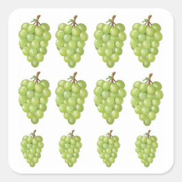 Green Grapes Quadratischer Aufkleber