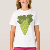 Green Grapes Vine Leaves Fresh Fruit T-Shirt (Vorderseite)