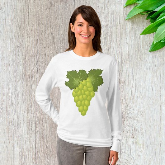 Green Grapes Vine Leaves Fresh Fruit T-Shirt