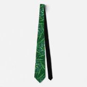 Green Graphic Unique Print Neck Tie Krawatte (Vorderseite)