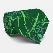 Green Graphic Unique Print Neck Tie Krawatte (Gerollt)