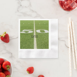 Green Grass 50 Yard Line Football Field Serviette