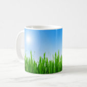 Green Grass And Sky Banner Kaffeetasse (Vorderseite Links)