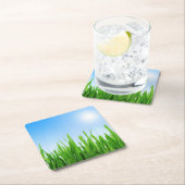 Green Grass And Sky Banner Rechteckiger Pappuntersetzer (Vor Ort)