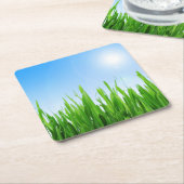 Green Grass And Sky Banner Rechteckiger Pappuntersetzer (angewinkelt)