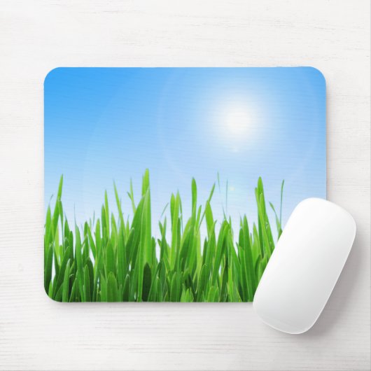 Green Grass Blue Sky Banner Mousepad (Mit Mouse)
