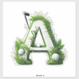 Green Grass Letter A With Golf Clubs: Sport, Natur Aufkleber