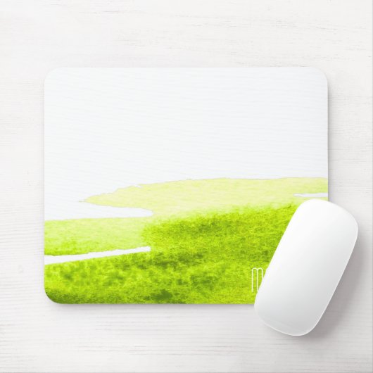 Green grass lime watercolor minimal mousepad (Mit Mouse)
