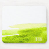 Green grass lime watercolor minimal mousepad (Vorne)