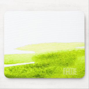 Green grass lime watercolor minimal mousepad