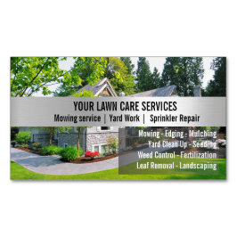 Green Grass Mowing Yarn Care Gardenin Magnetische Visitenkarte