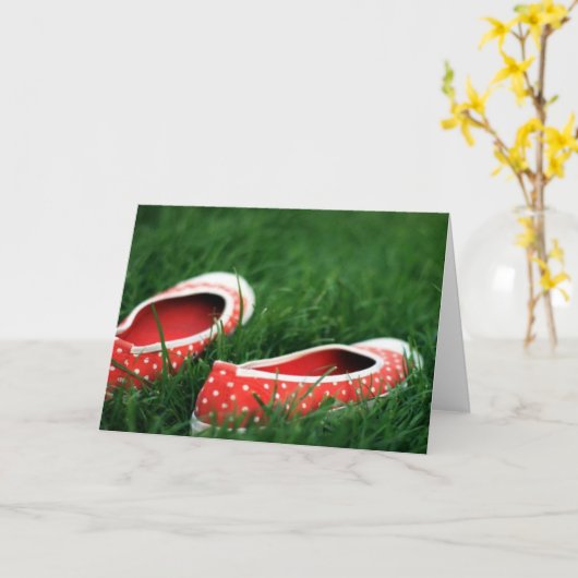 Green Grass Red Polka Dot Shots Foto Note Card Karte (Gelbe Blume)