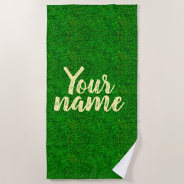 Green grass texture from a soccer field strandtuch