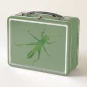 Green Grasshopper Insect Lunch Boxes Metall Brotdose (Vorderseite)