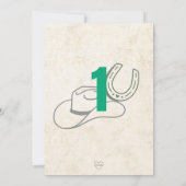 Green Grau 1. Rodeo mit Pferdegeburtstag Einladung (Rückseite)