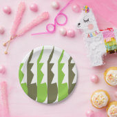 Green Gray Abstrakt Modernes Party Pappteller (Party)