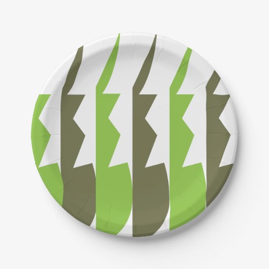 Green Gray Abstrakt Modernes Party Pappteller (Vorderseite)