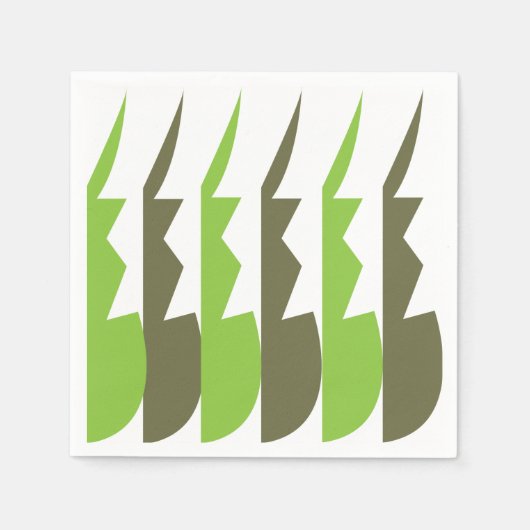 Green Gray Abstrakt Modernes Party Serviette (Vorderseite)