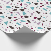 Green Gray Abstrakt Terrazzo Mosaic Steinmuster Mu Geschenkpapier (Ecke)