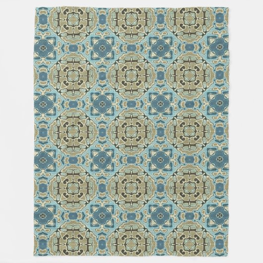 Green Gray Aquamarin Blue Ochre Angesagter Bohemis Fleecedecke (Vorderseite)