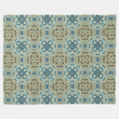 Green Gray Aquamarin Blue Ochre Angesagter Bohemis Fleecedecke (Vorderseite (Horizontal))