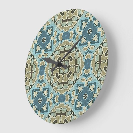 Green Gray Aquamarin Blue Ochre Angesagter Bohemis Große Wanduhr (Winkel)