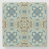 Green Gray Aquamarin Blue Ochre Angesagter Bohemis Steinuntersetzer (Vorderseite)