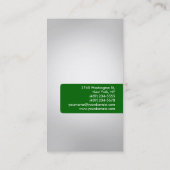 Green Gray Attractive Business Card Visitenkarte (Rückseite)